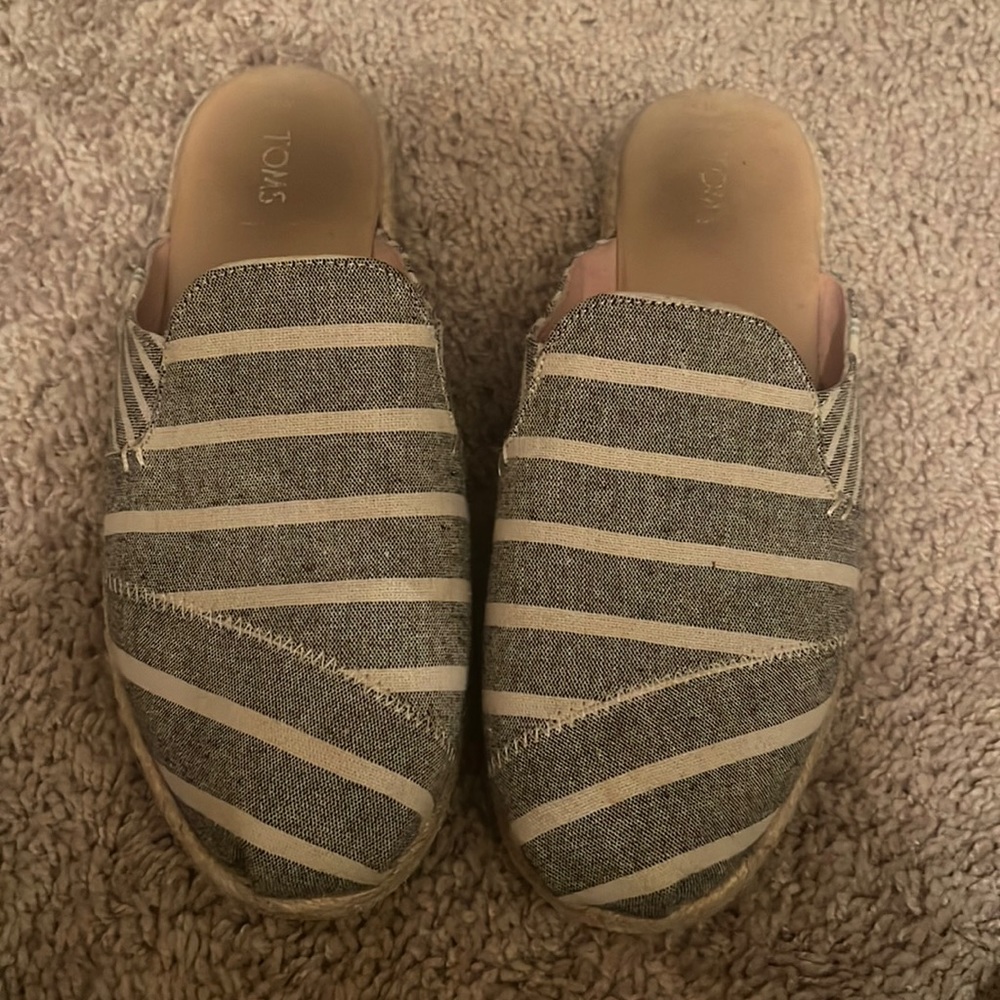 TOMS striped espadrille mule sandals